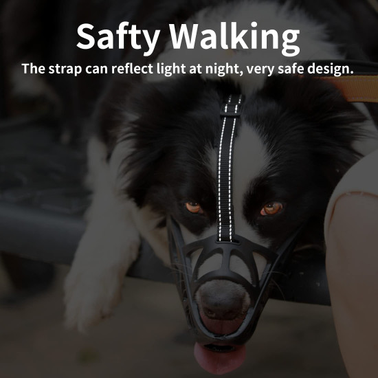 Dog Muzzle With Reflective Strips