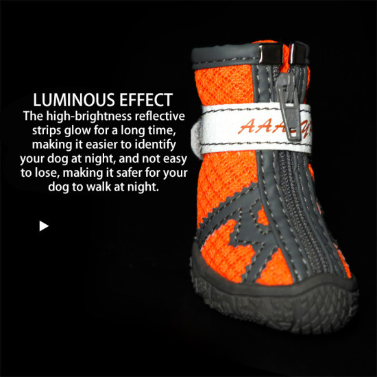 Dog Walking Boots With Reflective Strips