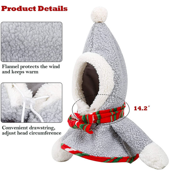 DOGLEMI Cat Dog Santa Hat Cape Dress Up