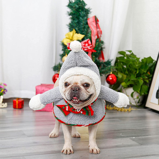 DOGLEMI Cat Dog Santa Hat Cape Dress Up