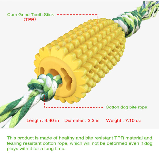 Dog Chew Toys Corn Molar Stick With Rope