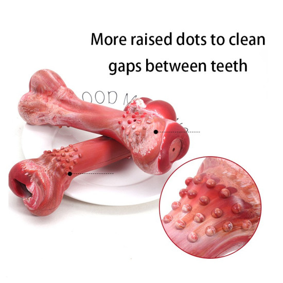 Dog Molar Slow Food Toy Rubber Leaking Bone 