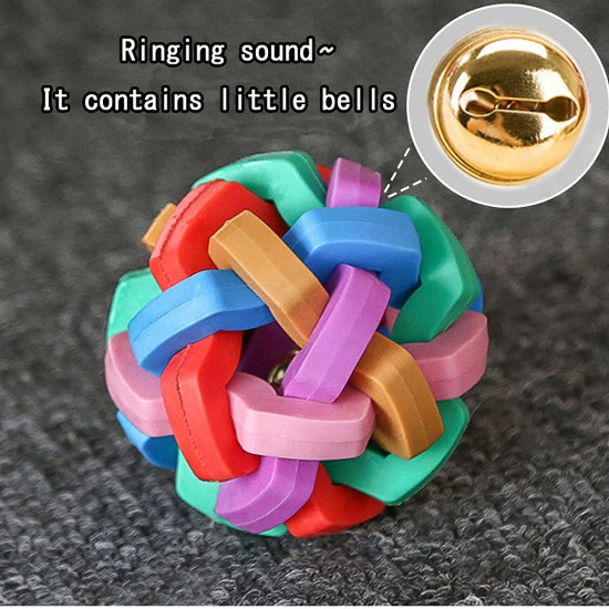 Rubber Woven Bell Ball Dog Chewing Toy