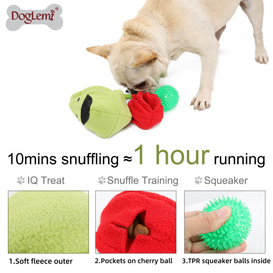 DOGLEMI DOG Slow Food Toy 3 In 1 Pear Cherry Ball Set