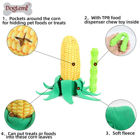 DOGLEMI DOG Slow Food Toy Corn