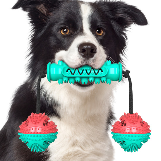 Dog Chew Toys Rope Food Dispensing Ball