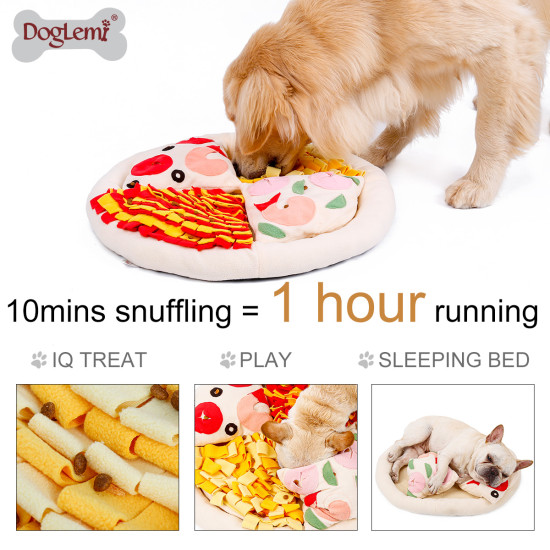 DOGLEMI DOG Slow Feeder Toys Sniffing Mat Pizza