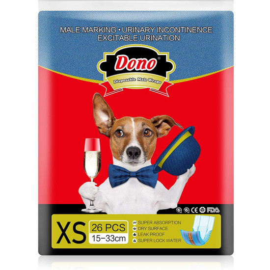 DONO Disposable Denim Pattern Male Dog Diapers