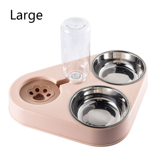 Stainless Steel 3 In 1 Dog Feeder Bowl