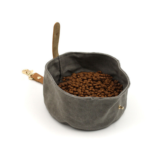 Waterproof Waxed Canvas Dog Bowls