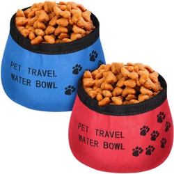 Oxford Cloth Folding DOG Bowls with Waterproof Zipper