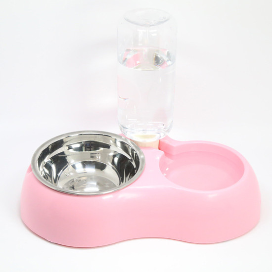 Cat Dog Feeder Bowls With Water Feeder