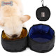 DOGLEMI Double Bowl Portable Folding Dog Feeder Bowl