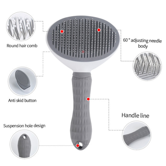 Cat Dog One Touch Automatic Hair Removal Massage Brush