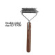 Cat Dog Stainless Steel Double-Sided Walnut Handle Comb