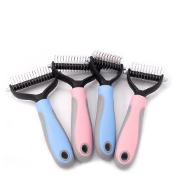 Dog Stainless Steel Double-sided Rake Brush