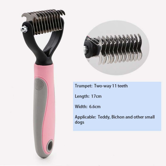 Dog Stainless Steel Double-sided Rake Brush