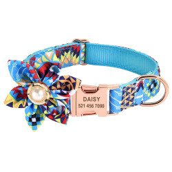 Ethnic Flower Dog Cat Collar