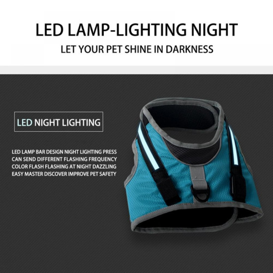 Dog Harness With Led Light Reflective Strip