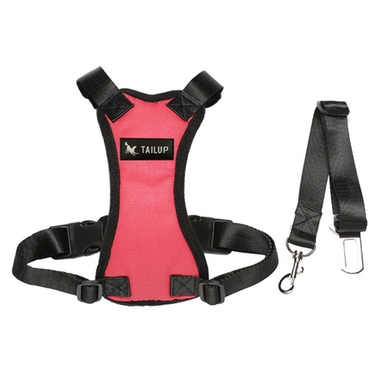 TAILUP Alphabet Style Dog Harness With Car Seat Belt