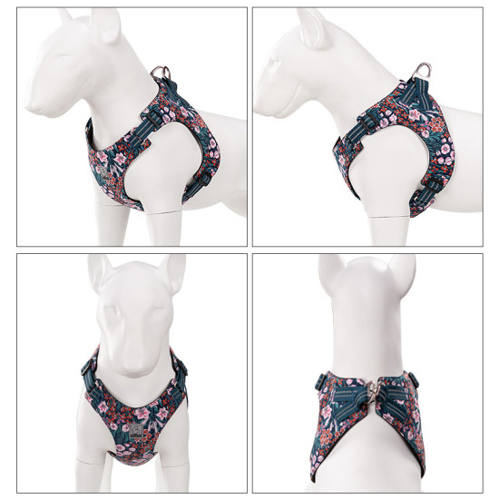 True Love Reflective Floral Style Dog Harness