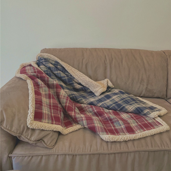 Plaid Dog Bed Blanket