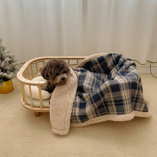 Plaid Dog Bed Blanket