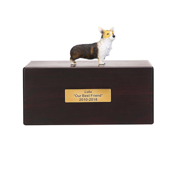 Ebony Dog Urns - Free Custom Nameplate Content