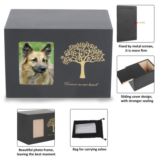 Photo Frame Wooden Dog Urns