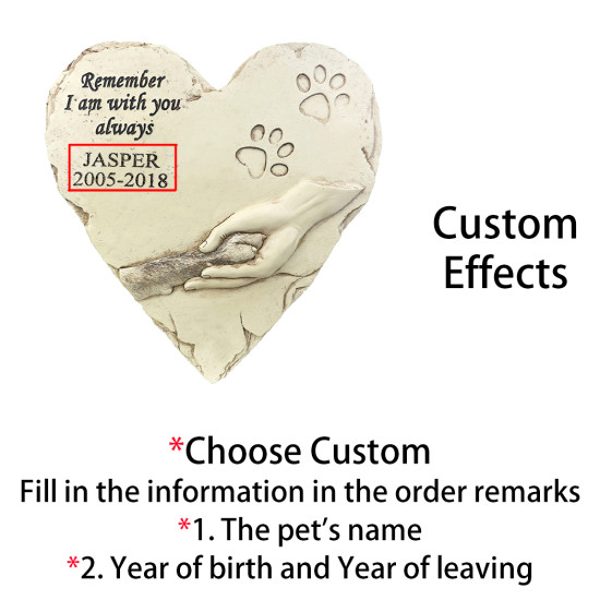 Heart-shaped Dog Headstone Monument Customizable